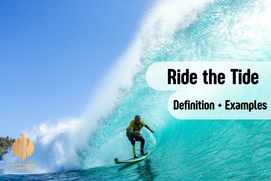 Ride the Tide and man riding surfboard
