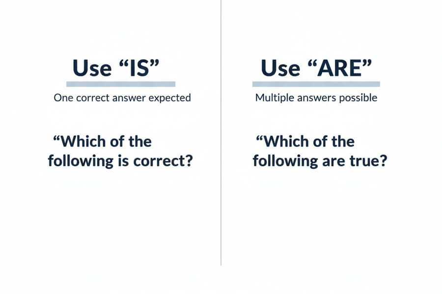 Which of the following is vs are grammar rule with clear examples
