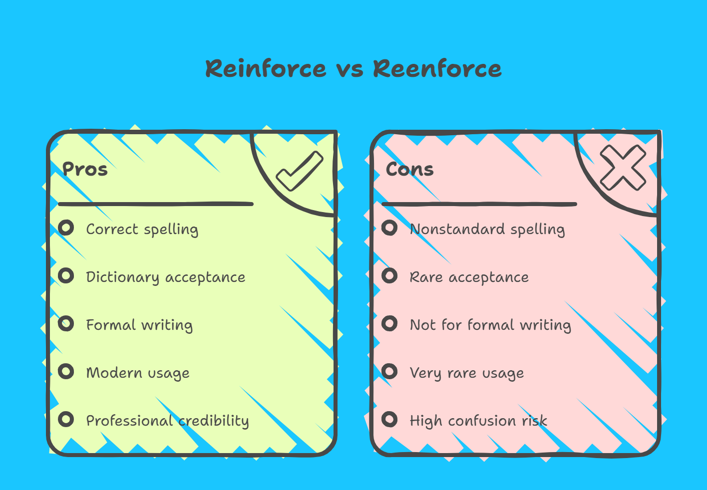 Reinforce vs Reenforce 