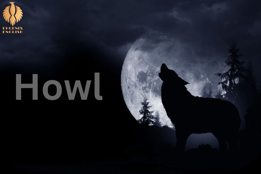 an pic about A wolf howling against the moon