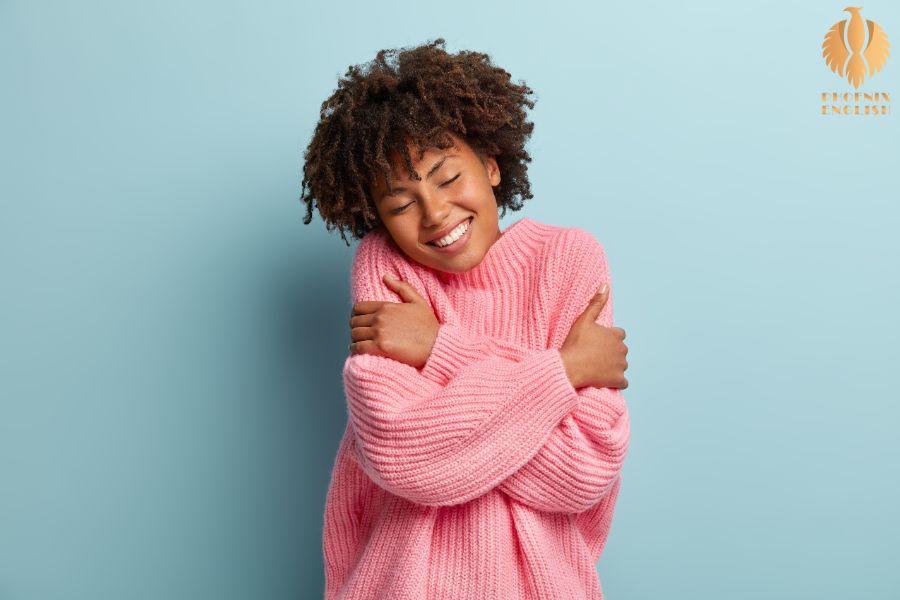 an image about Immerse Yourself in the Language with a black and young woman in a blue background