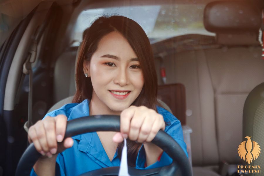 an pic about A woman driving carefully