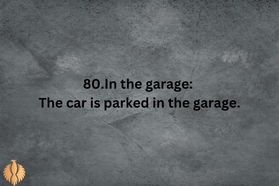 a pic for 80.In the garage: The car is parked in the garage.