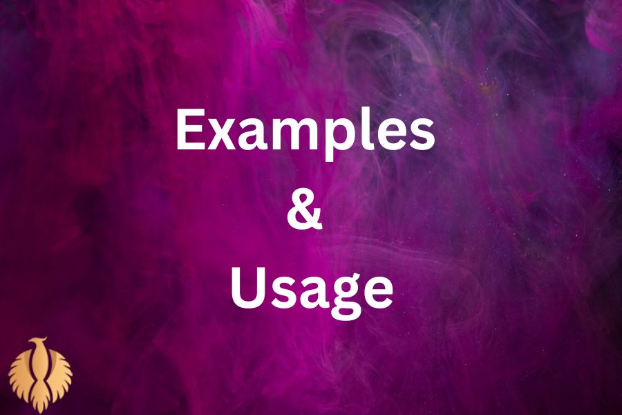 a pic about Examples and Usage