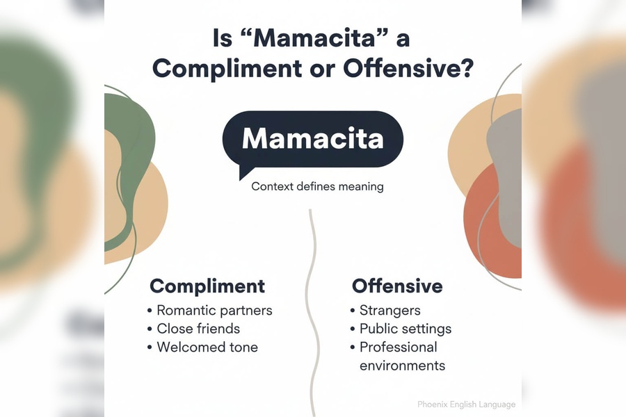 Editorial illustration showing when the word mamacita is a compliment and when it can be offensive