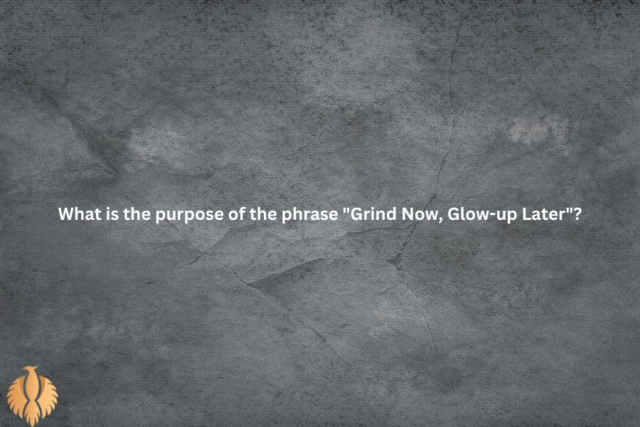 a image for What is the purpose of the phrase "Grind Now, Glow-up Later"?