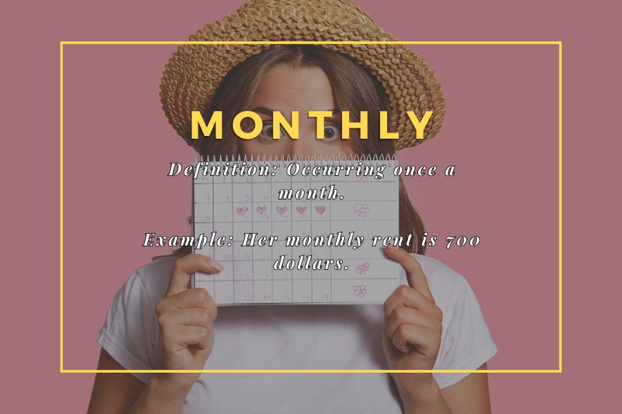 a pic about vocabulary word Monthly