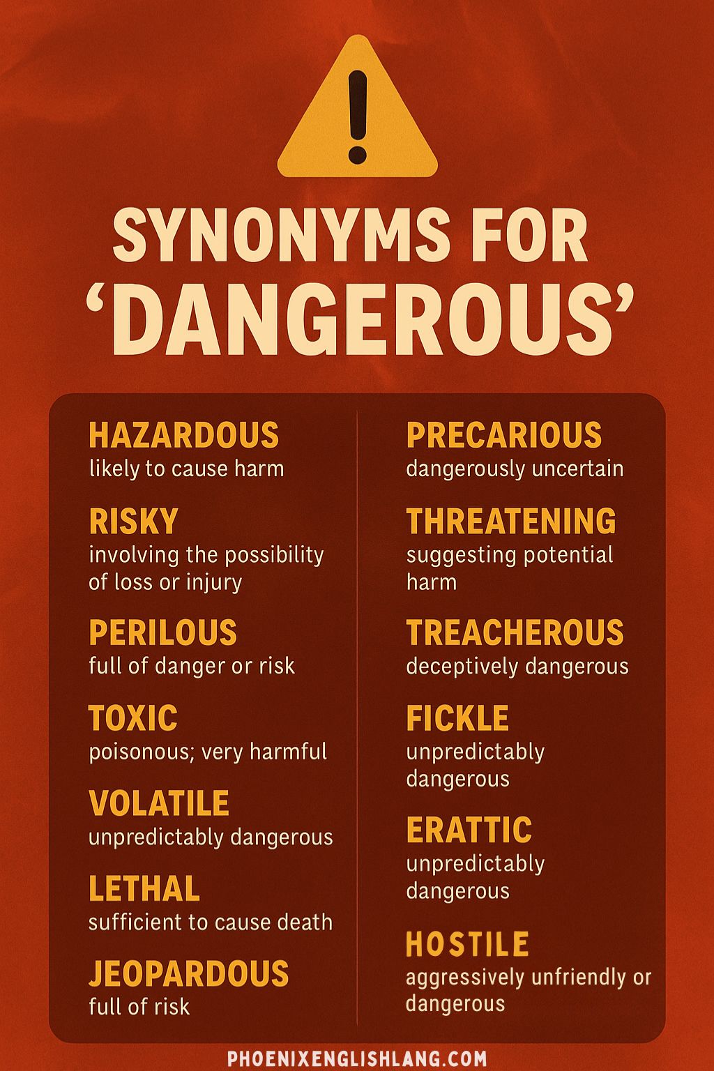 infographic Dangerous Synonyms
