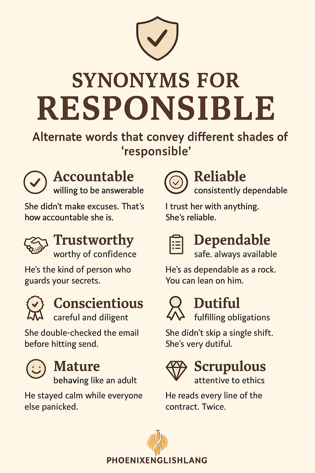 infographic Responsible Synonyms